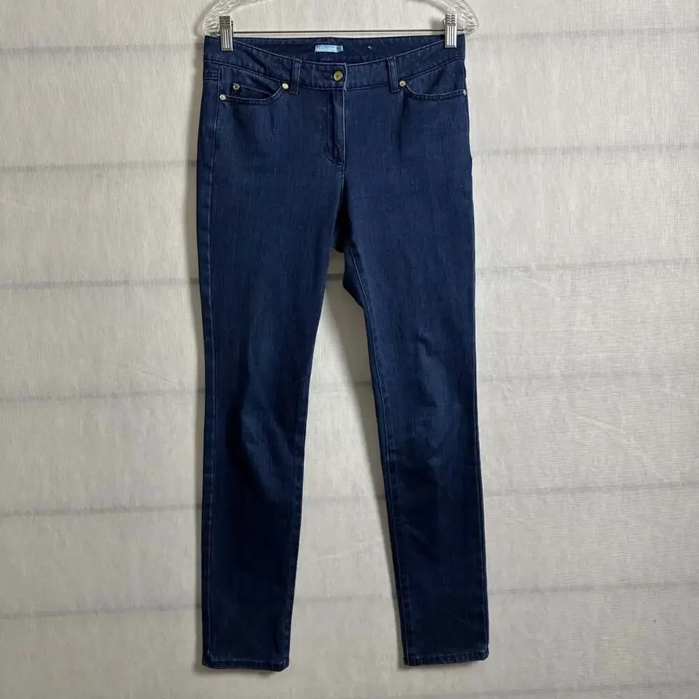 J.McLaughlin Women's Size 6 Dark Wash Blue Slim Leg Cotton Jeans